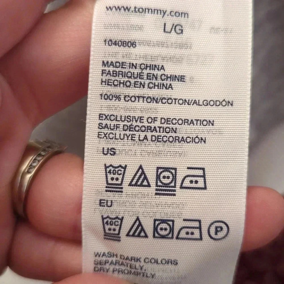 Tommy Hilfiger Women's White Collared Sweatshirt Size Medium Gray Polka Dots - Picture 12 of 12